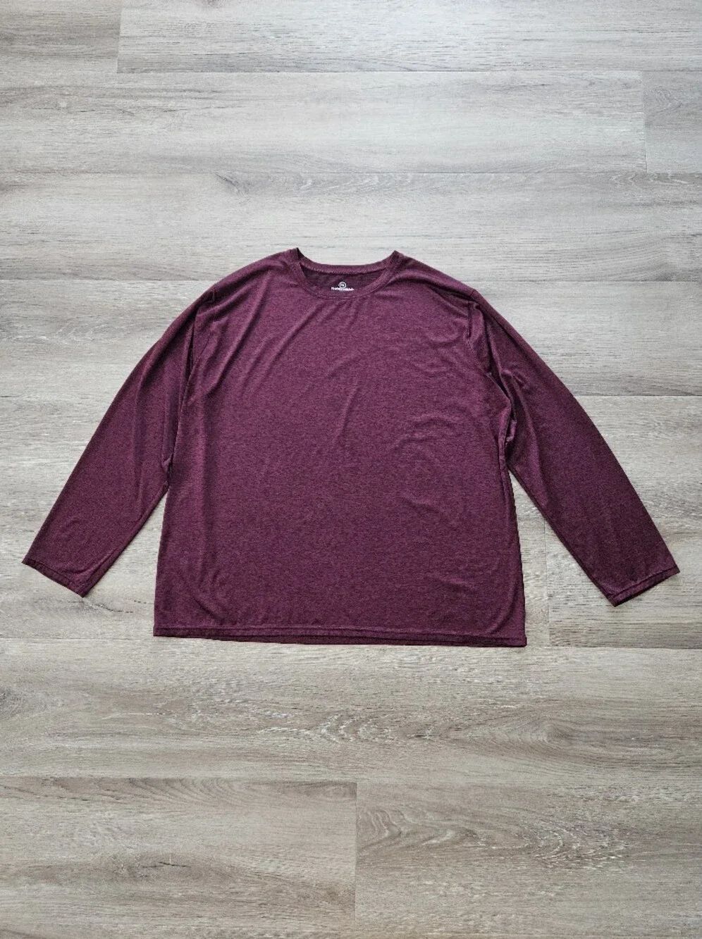Real Essentials Men's Burgundy Long Sleeve Athletic Tee Size 3XL